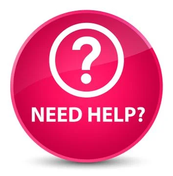 Need help (question icon) elegant pink round button Stock Illustration