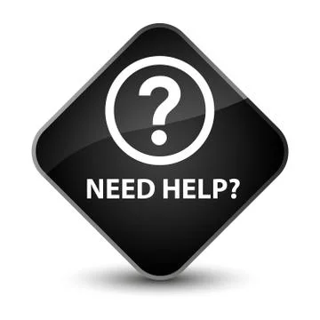 Need help (question icon) elegant black diamond button Stock Illustration