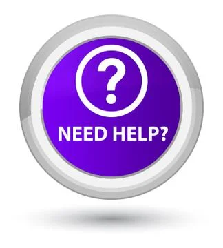 Need help (question icon) prime purple round button Stock Illustration