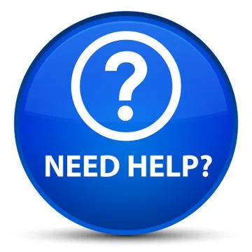 Need help (question icon) special blue round button Stock Illustration