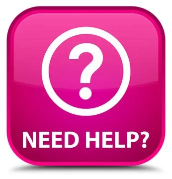 Need help (question icon) special pink square button Stock Illustration