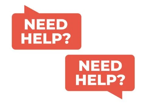 Need help sign. Support service, volunteering sign Stock Illustration