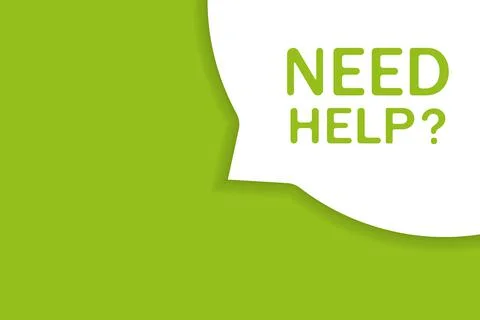 Need help speech bubble banner vector with copy space for business, marketing Stock Illustration
