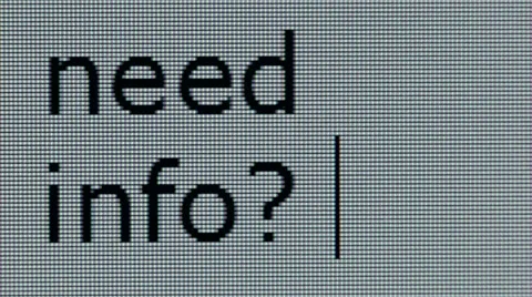 "need info?" being typed on a computer screen in close up Stock Footage 54305138