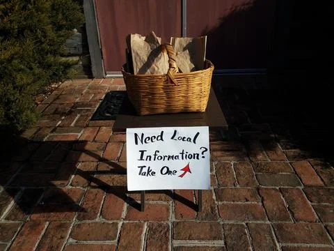 Need local information take one and basket Stock Photos
