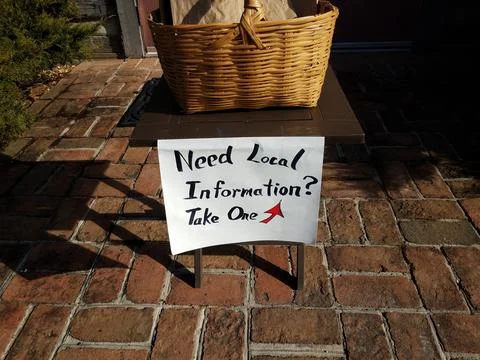 Need local information take one and basket Stock Photos