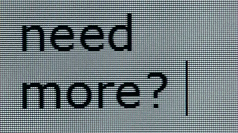 "need more?" being typed on a computer screen in close up Stock Footage 54302914