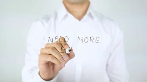 Need More Likes, Man Writing on Glass Stock Footage