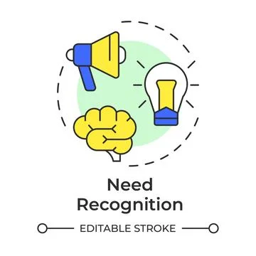 Need recognition multi color concept icon Stock Illustration