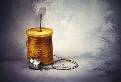 Need to sew a needle with thread Stock Photos