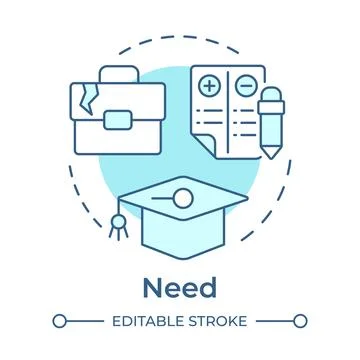 Need soft blue concept icon Stock Illustration