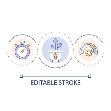 Need time for startup building loop concept icon 库存插图