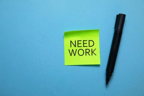 Need Work on sticky note. Business concept Stock Photos