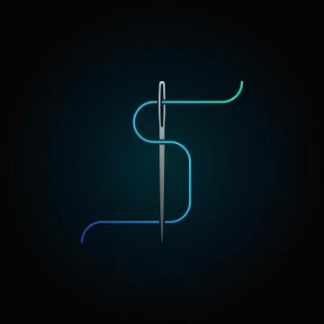 Needle and blue thread vector colorful icon イラスト素材