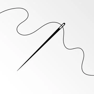 Needle and curly thread vector illustration Stock Illustration
