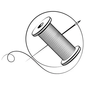 Needle and spool of thread silhouette Stock-Illustration