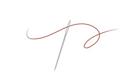 Needle and thread. Cute hand drawn skein. Tailor shop elements. Vector Stock Illustration