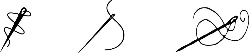Needle and thread icon isolated on white background Stock Illustration