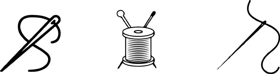 Needle and thread icon isolated on white background Stock Illustration
