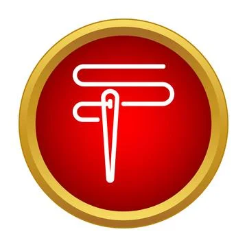 Needle and thread icon for sewing concept Stock Illustration