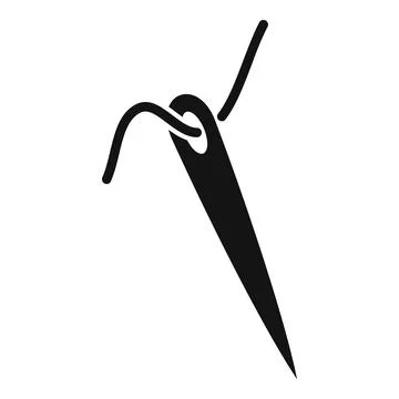 Needle and thread icon, simple style Stock Illustration