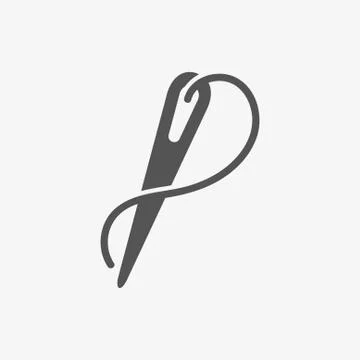 Needle and thread icon stock vector illustration flat design 스톡 일러스트