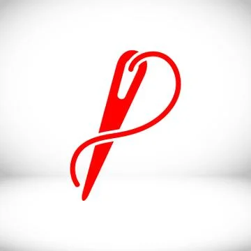 Needle and thread icon stock vector illustration flat design 스톡 일러스트