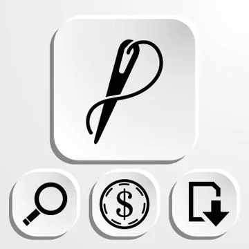 Needle and thread icon stock vector illustration flat design Illustrazione stock