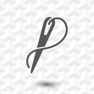 Needle and thread icon stock vector illustration flat design Stock Illustration