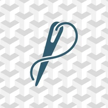Needle and thread icon stock vector illustration flat design 스톡 일러스트