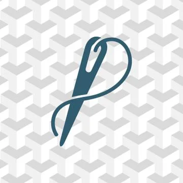 Needle and thread icon stock vector illustration flat design Stock Illustration