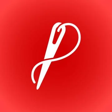 Needle and thread icon stock vector illustration flat design 스톡 일러스트