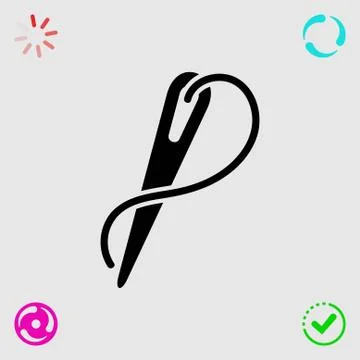 Needle and thread icon stock vector illustration flat design イラスト素材