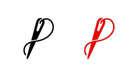 Needle and thread icon stock vector illustration flat design 스톡 일러스트