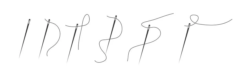 Needle and thread icon. Tailor illustration symbol. Sign dressmaking vector. Stock Illustration