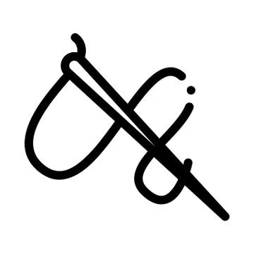 Needle And Thread Icon Vector Outline Illustration イラスト素材