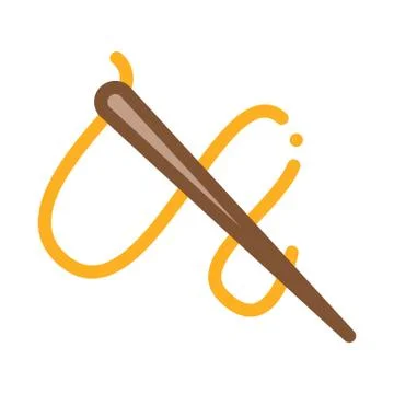 Needle And Thread Icon Vector Outline Illustration イラスト素材