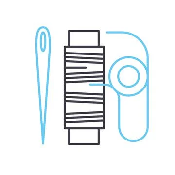 Needle and thread line icon, outline symbol, vector illustration, concept sign 스톡 일러스트
