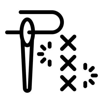 Needle and thread making cross stitch pattern icon Stock Illustration