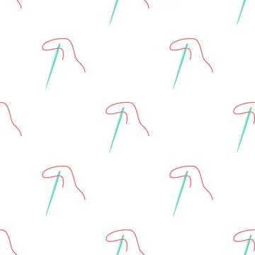 Needle and thread pattern seamless vector Stock Illustration