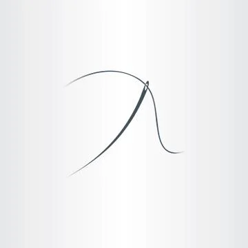 Needle and thread symbol vector icon Illustrazione stock