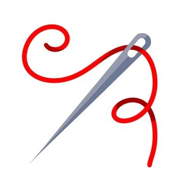 Needle and thread vector illustration Illustrazione stock