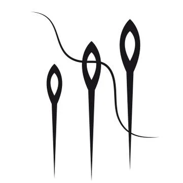 Needle and thread on white background Stock Illustration