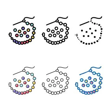 Needle bead color icon vector styleset Stock Illustration