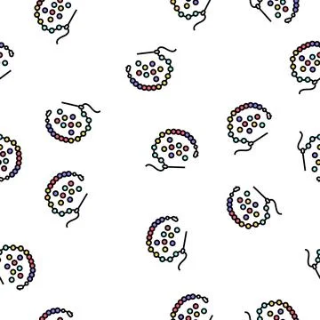 Needle bead vector seamless pattern Stock Illustration