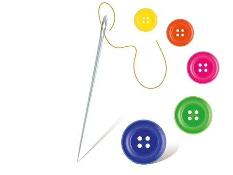Needle with buttons Stock Illustration