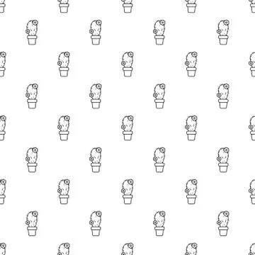 Needle cactus pattern vector seamless Illustrazione stock