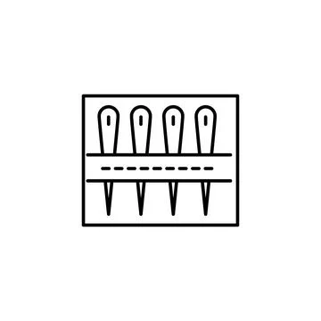 Needle, cloth icon. Simple line, outline vector elements of tailor for ui and ux Stock Illustration