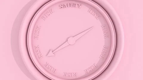 The needle of compass points to the word safety ignoring the words risk. Risk Video stock 318770381
