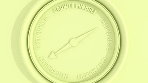 The needle of compass points to the words growth mindset ignoring the words Stock Footage 318770375